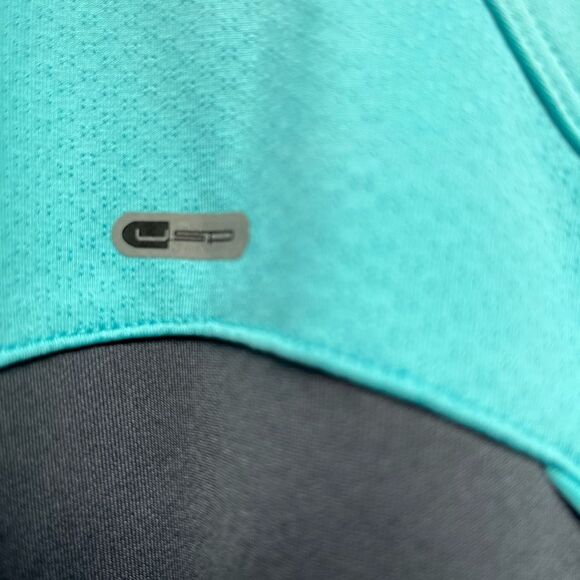 Puma teal with gray workout top, supported bra with adjustable hooks, Medium - Picture 10 of 10
